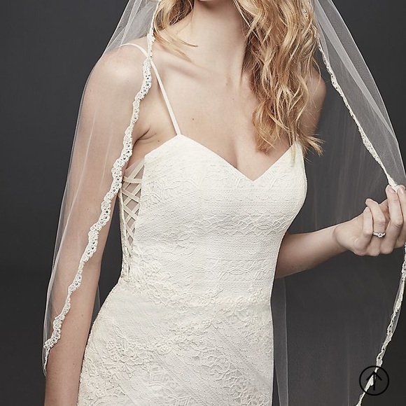 NWT Galina Lace Tank Sheath Ivory Wedding Dress - Picture 3 of 8